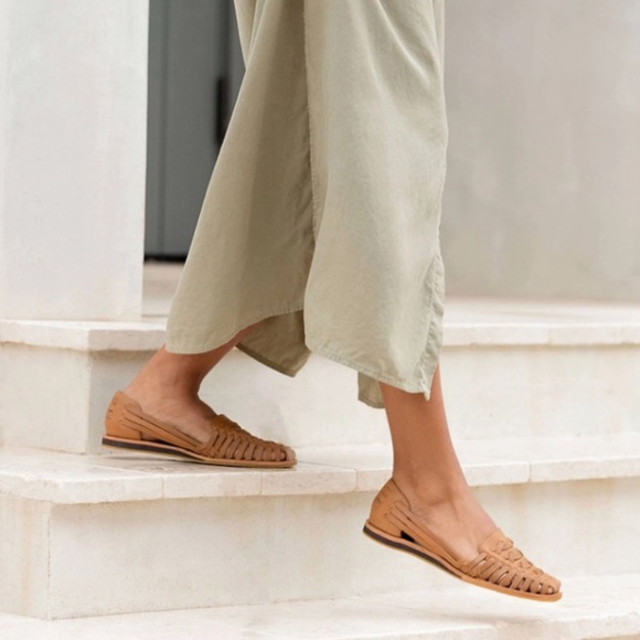 Nisolo Womens Huarache Sandal Flats Artisanal Almond size 9 Leather Upper - Picture 3 of 16